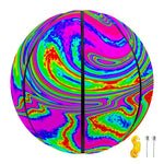 Abstract Psychedelic Liquid Trippy Print Basketball