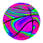Abstract Psychedelic Liquid Trippy Print Basketball