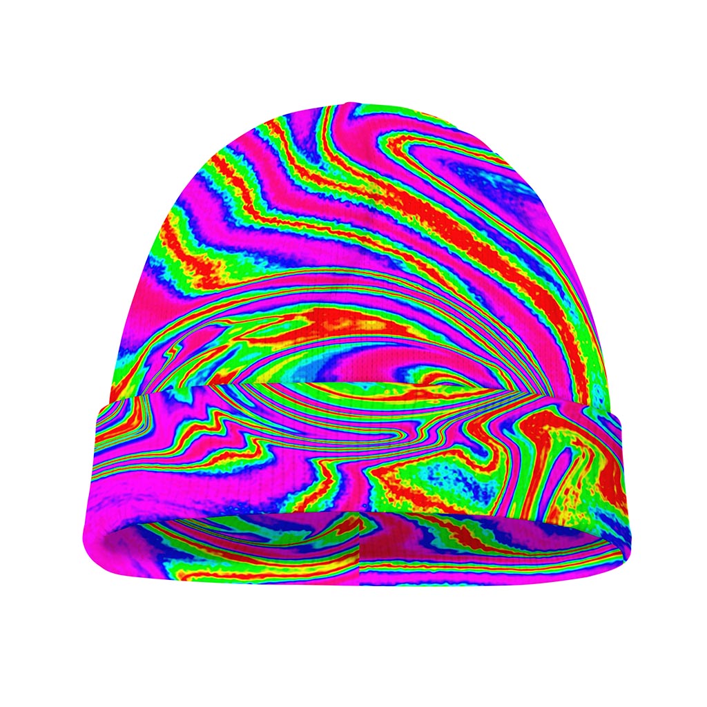 Abstract Psychedelic Liquid Trippy Print Beanie