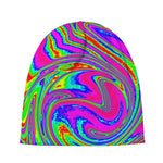 Abstract Psychedelic Liquid Trippy Print Beanie