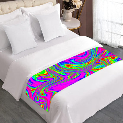 Abstract Psychedelic Liquid Trippy Print Bed Runner