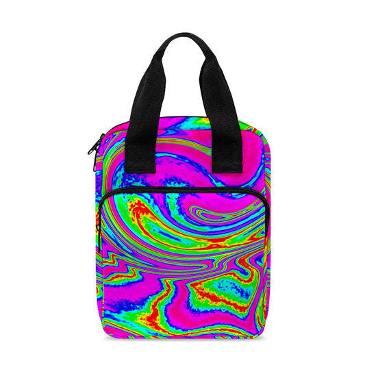 Abstract Psychedelic Liquid Trippy Print Bible Tote Bag
