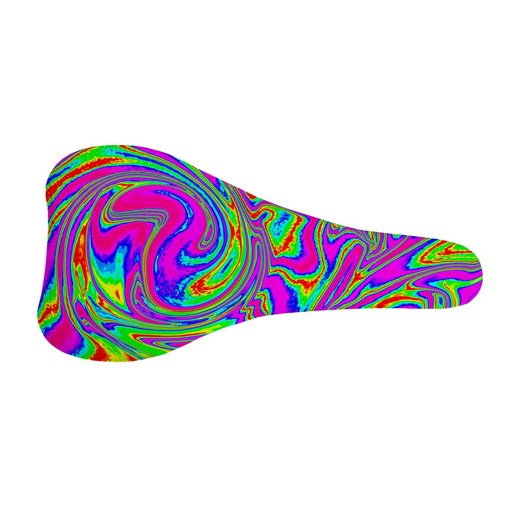 Abstract Psychedelic Liquid Trippy Print Bicycle Seat Cover