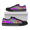 Abstract Psychedelic Liquid Trippy Print Black Low Top Sneakers