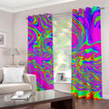 Abstract Psychedelic Liquid Trippy Print Dimout Grommet Curtains