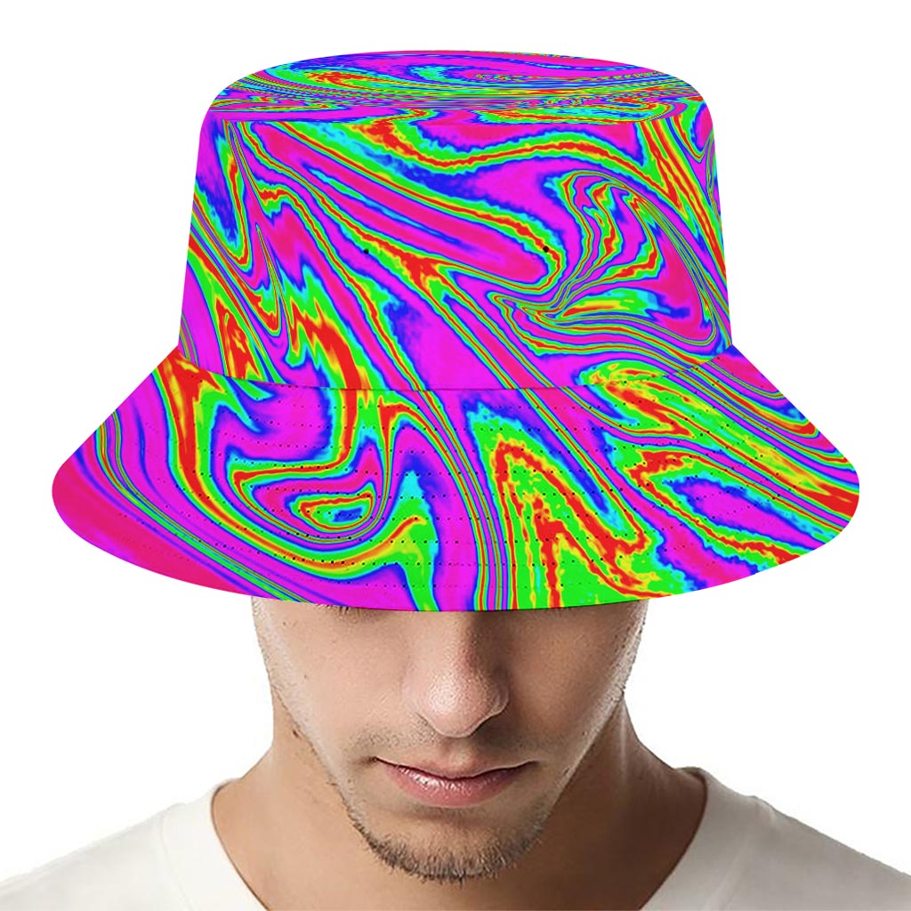 Abstract Psychedelic Liquid Trippy Print Bucket Hat