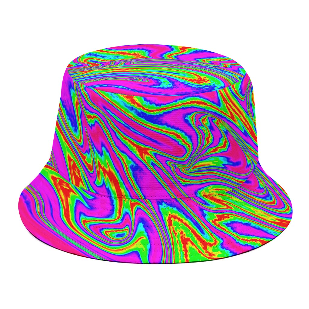 Abstract Psychedelic Liquid Trippy Print Bucket Hat