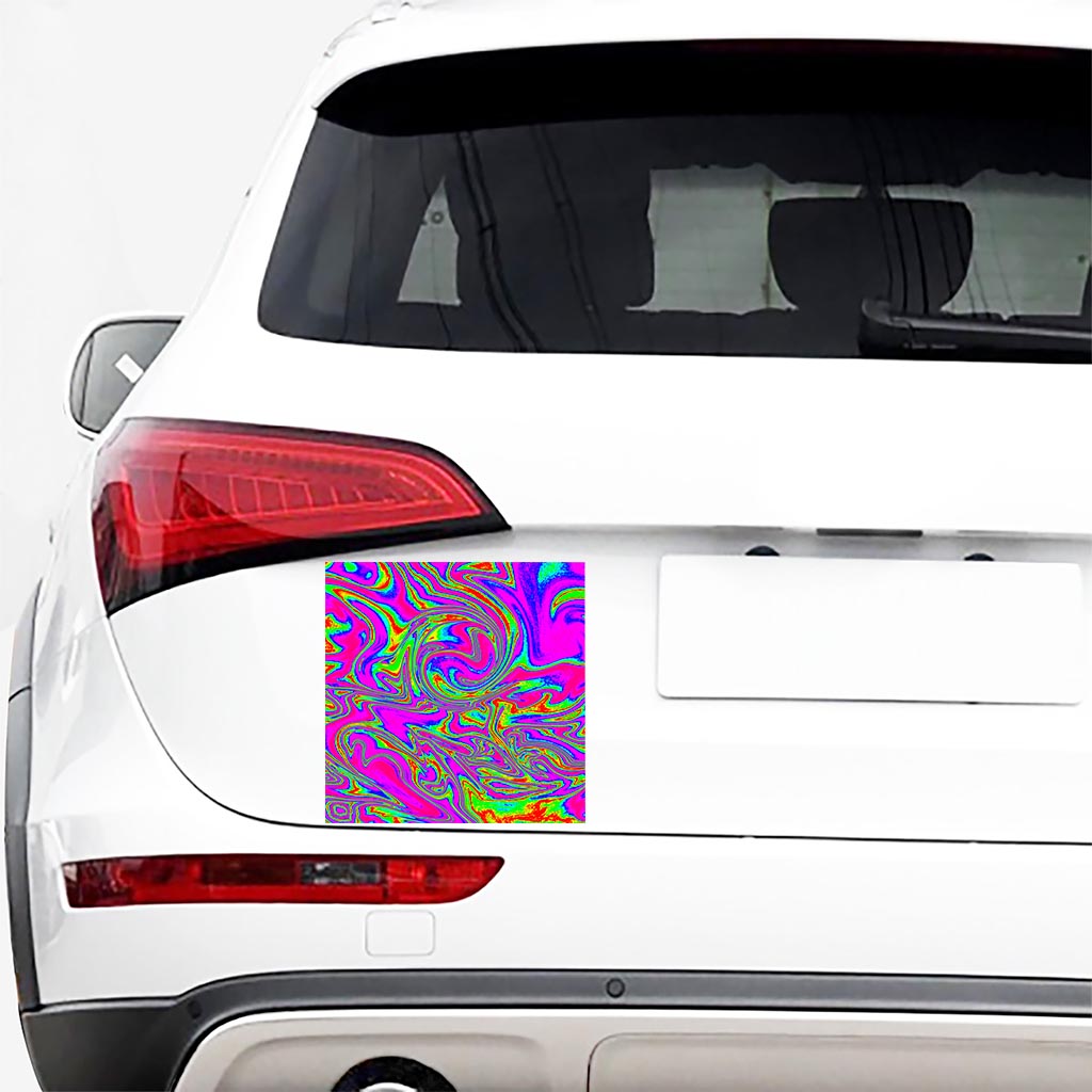 Abstract Psychedelic Liquid Trippy Print Car Sticker