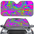 Abstract Psychedelic Liquid Trippy Print Car Windshield Sun Shade