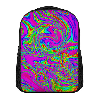 Abstract Psychedelic Liquid Trippy Print Casual Backpack
