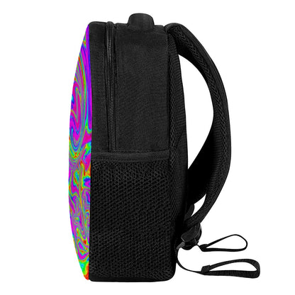 Abstract Psychedelic Liquid Trippy Print Casual Backpack