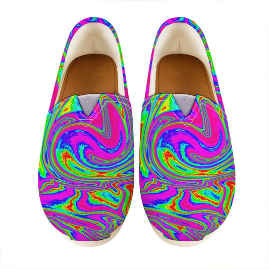 Abstract Psychedelic Liquid Trippy Print Casual Shoes