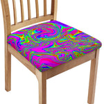 Abstract Psychedelic Liquid Trippy Print Chair Cushion Cover