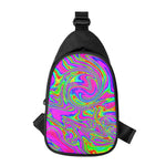 Abstract Psychedelic Liquid Trippy Print Chest Bag