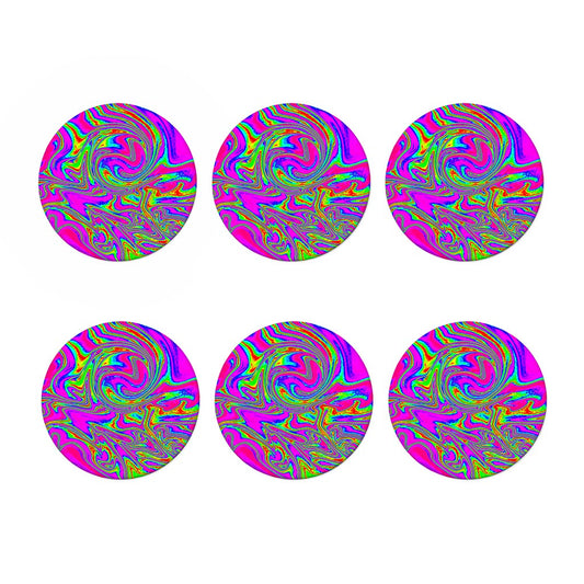 Abstract Psychedelic Liquid Trippy Print Coaster Set