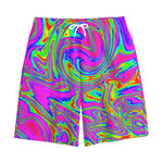 Abstract Psychedelic Liquid Trippy Print Cotton Shorts