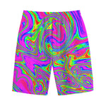 Abstract Psychedelic Liquid Trippy Print Cotton Shorts