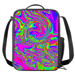 Abstract Psychedelic Liquid Trippy Print Crossbody Lunch Bag