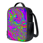 Abstract Psychedelic Liquid Trippy Print Crossbody Lunch Bag