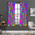 Abstract Psychedelic Liquid Trippy Print Grommet Curtain Panels