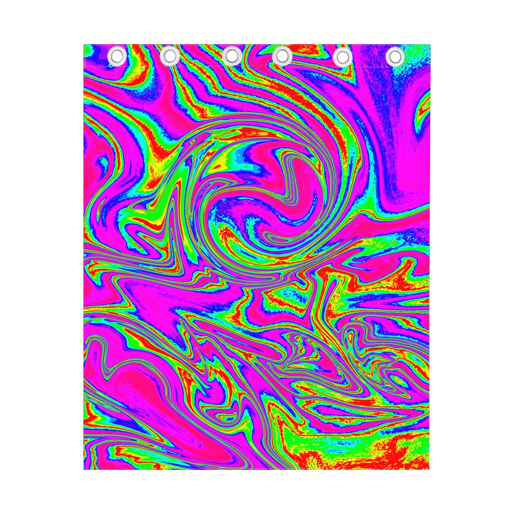 Abstract Psychedelic Liquid Trippy Print Curtain
