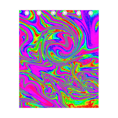 Abstract Psychedelic Liquid Trippy Print Curtain
