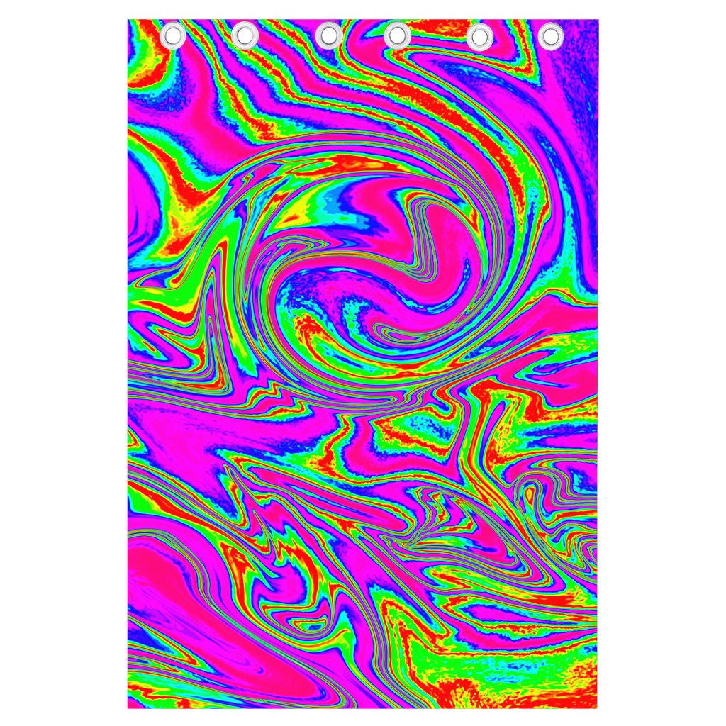 Abstract Psychedelic Liquid Trippy Print Curtain