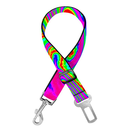 Abstract Psychedelic Liquid Trippy Print Dog Seat Belt