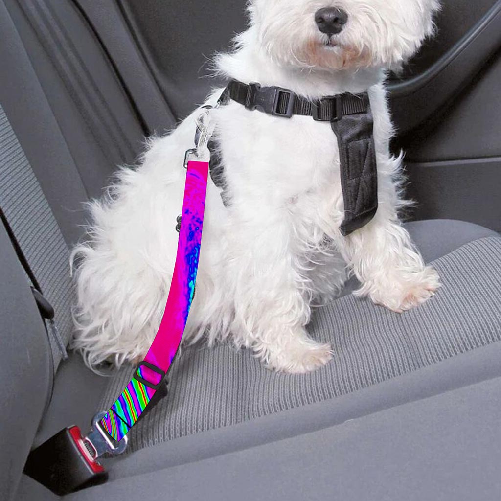 Abstract Psychedelic Liquid Trippy Print Dog Seat Belt