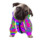 Abstract Psychedelic Liquid Trippy Print Dog Zip Up Hoodie