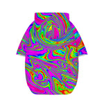 Abstract Psychedelic Liquid Trippy Print Dog Zip Up Hoodie