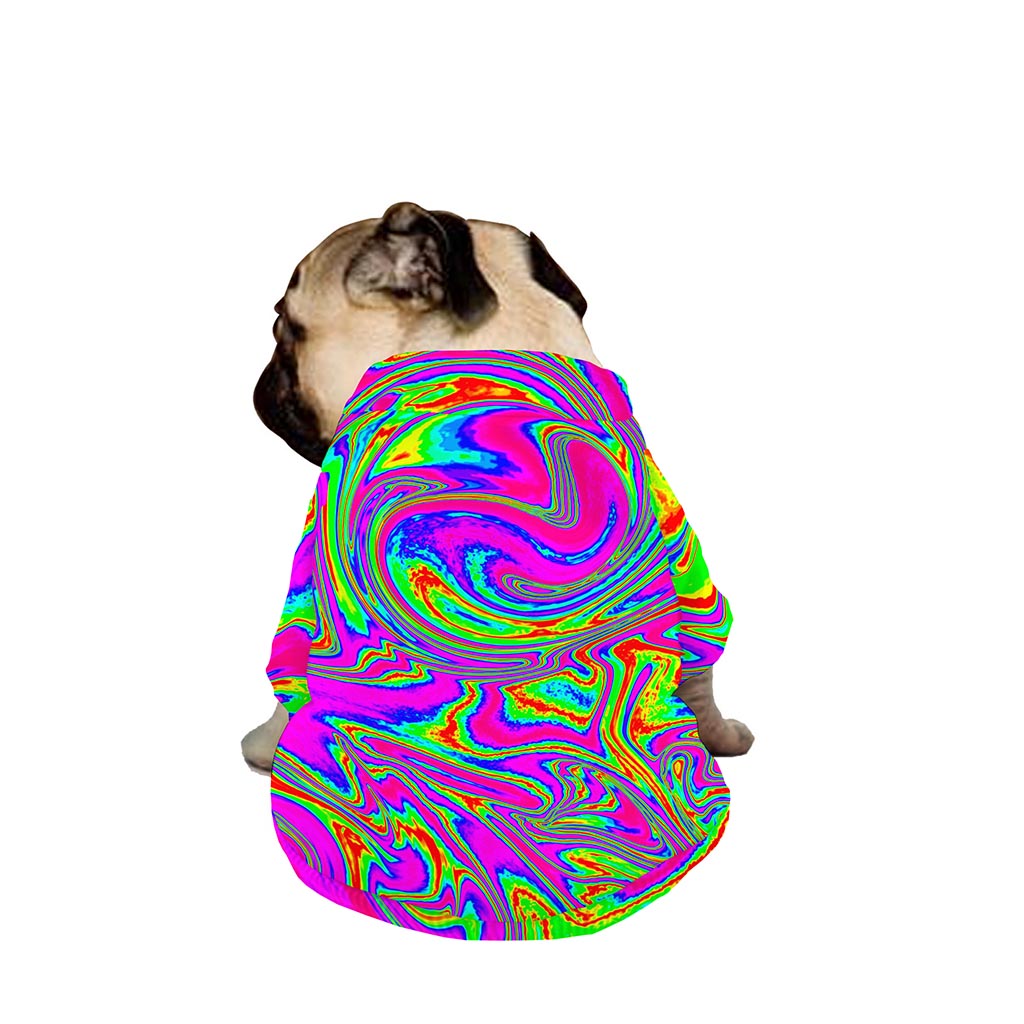 Abstract Psychedelic Liquid Trippy Print Dog Zip Up Jacket