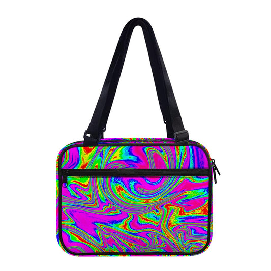 Abstract Psychedelic Liquid Trippy Print Double Strap Bible Bag