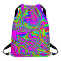 Abstract Psychedelic Liquid Trippy Print Drawstring Backpack
