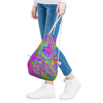 Abstract Psychedelic Liquid Trippy Print Drawstring Bag