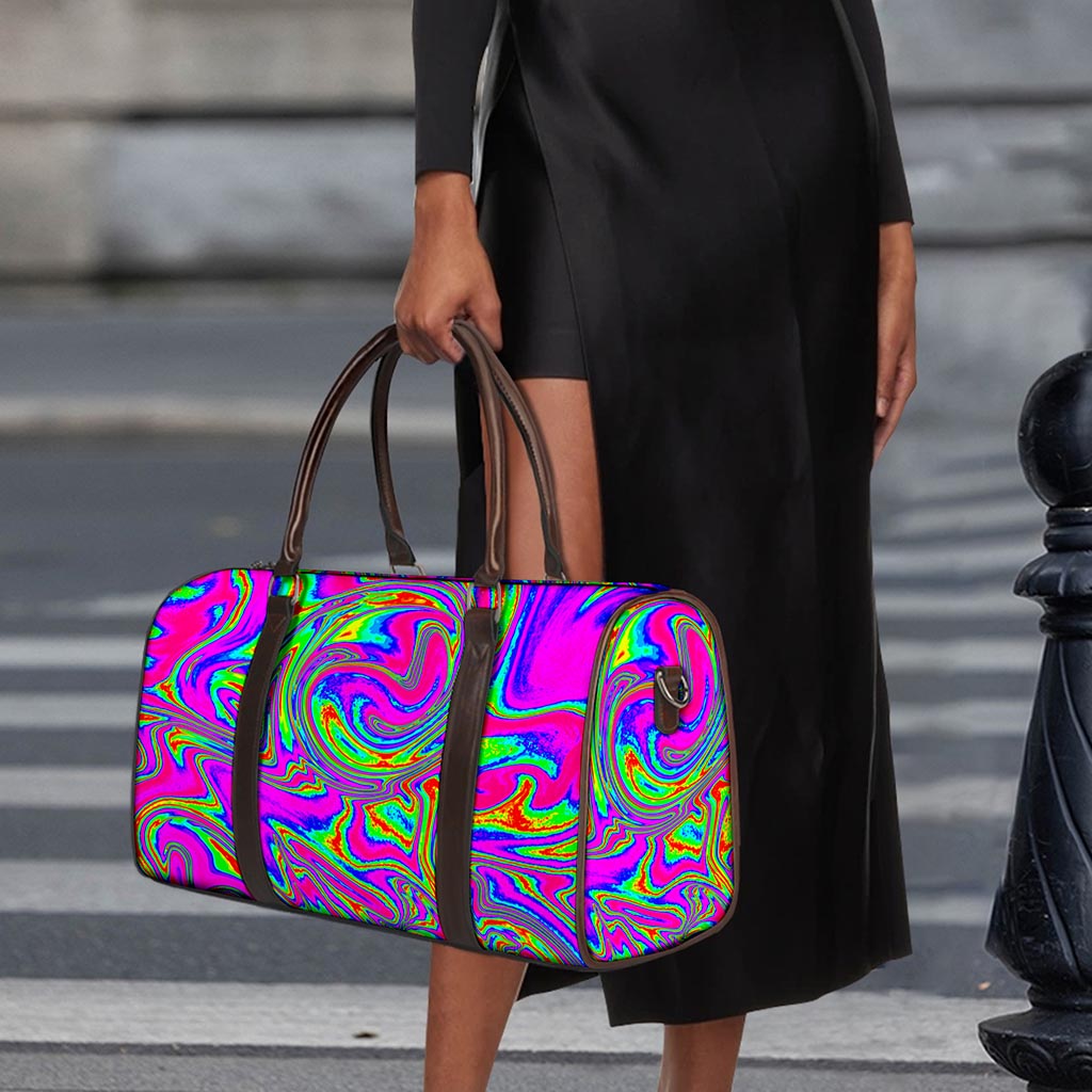 Abstract Psychedelic Liquid Trippy Print Duffle Bag
