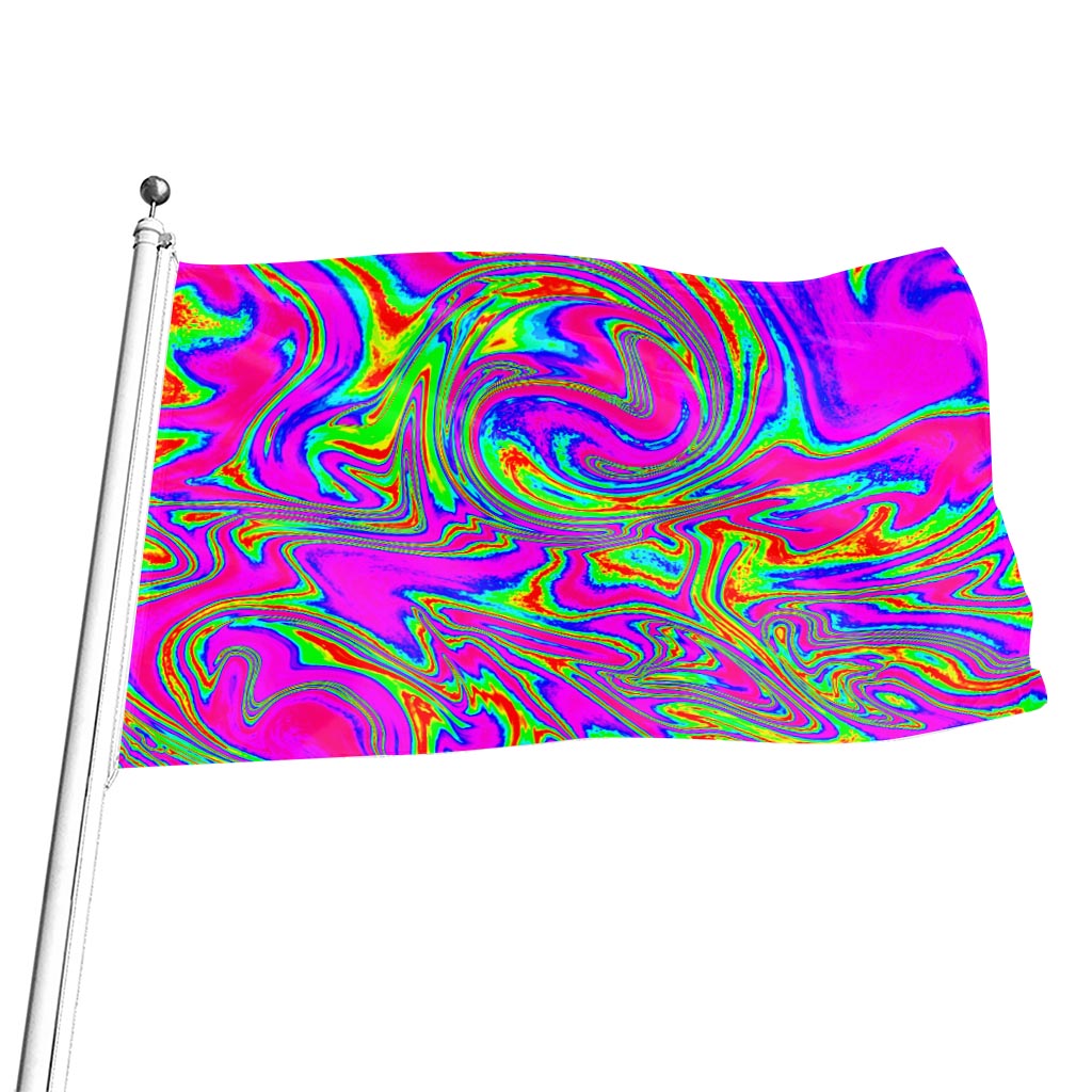 Abstract Psychedelic Liquid Trippy Print Flag
