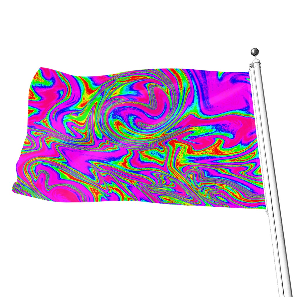 Abstract Psychedelic Liquid Trippy Print Flag