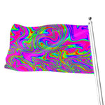 Abstract Psychedelic Liquid Trippy Print Flag