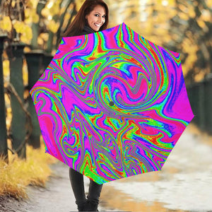 Abstract Psychedelic Liquid Trippy Print Foldable Umbrella