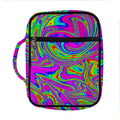 Abstract Psychedelic Liquid Trippy Print Front Pocket Bible Bag