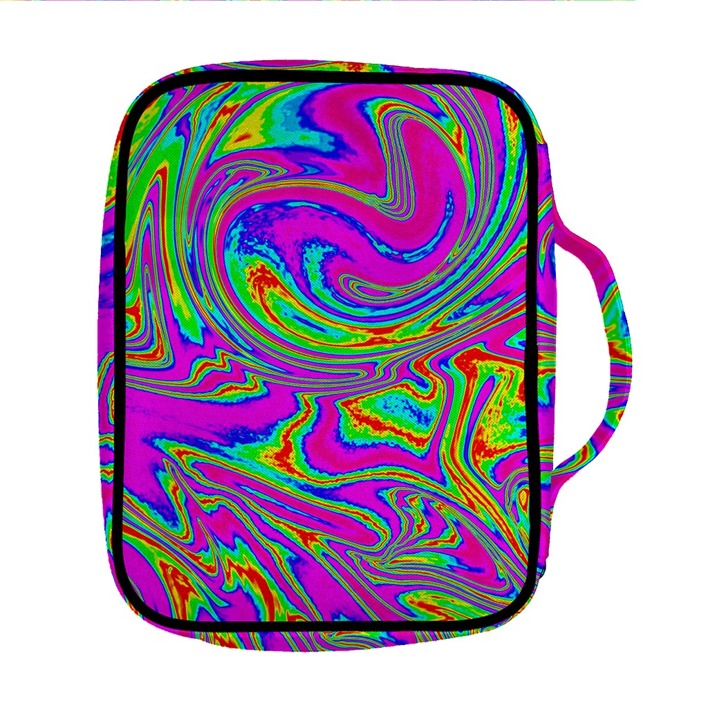 Abstract Psychedelic Liquid Trippy Print Front Pocket Bible Bag