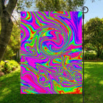 Abstract Psychedelic Liquid Trippy Print Garden Flag