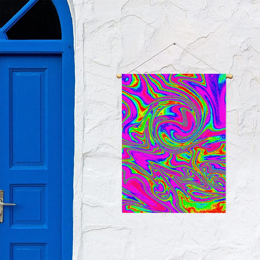 Abstract Psychedelic Liquid Trippy Print Garden Flag