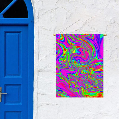 Abstract Psychedelic Liquid Trippy Print Garden Flag
