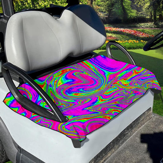 Abstract Psychedelic Liquid Trippy Print Golf Cart Seat Cover