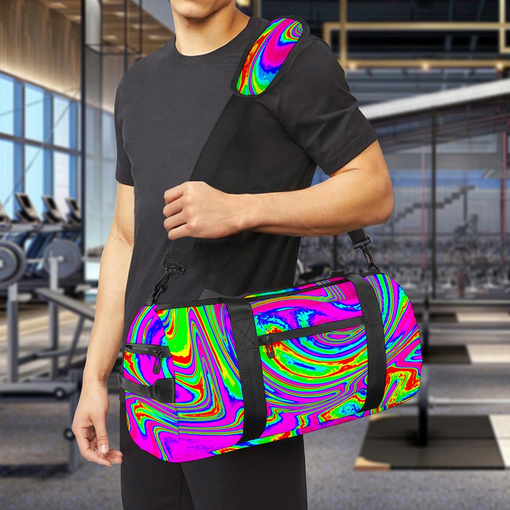 Abstract Psychedelic Liquid Trippy Print Gym Bag
