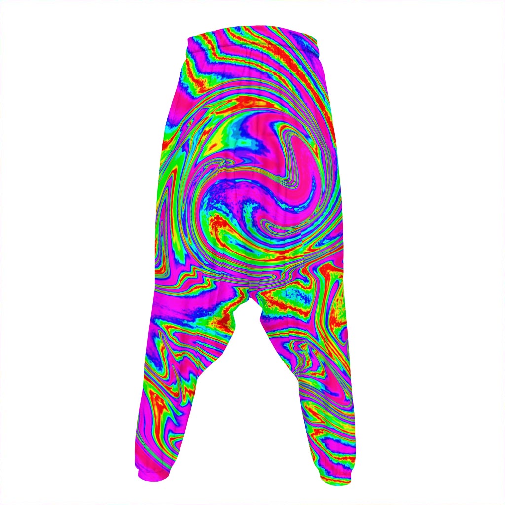 Abstract Psychedelic Liquid Trippy Print Hammer Pants