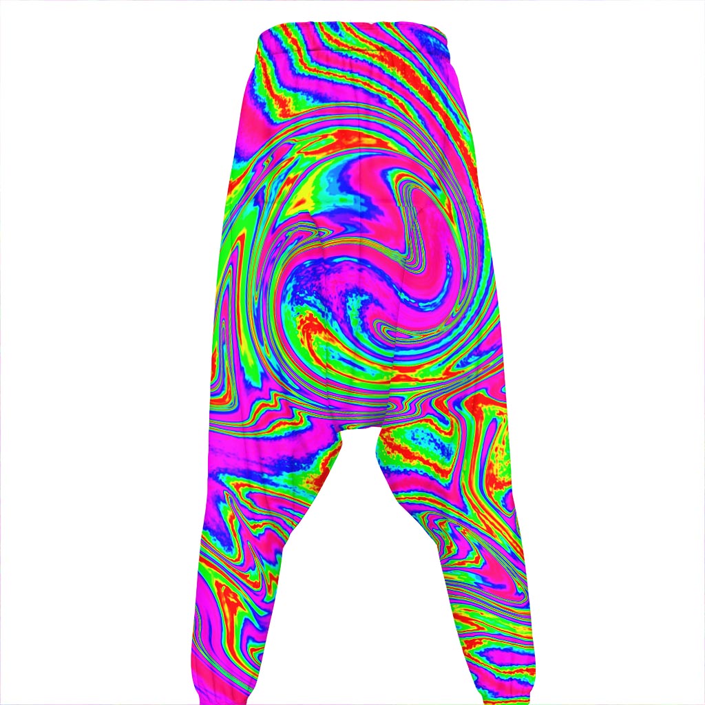 Abstract Psychedelic Liquid Trippy Print Hammer Pants