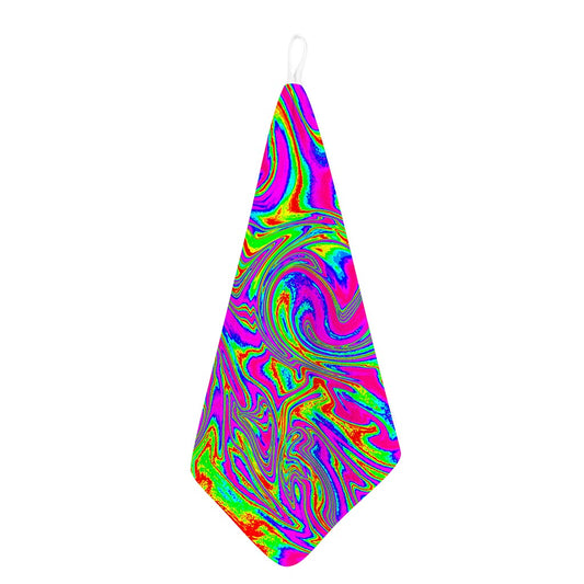 Abstract Psychedelic Liquid Trippy Print Hand Towel